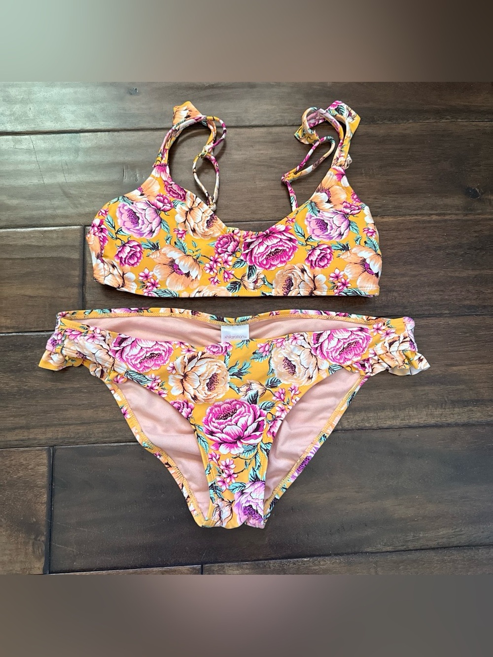 Floral Yellow Two-Piece Swim Bikini
